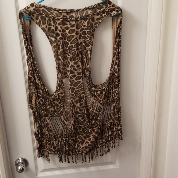 Cheetah print Shredded vest - Picture 1 of 8